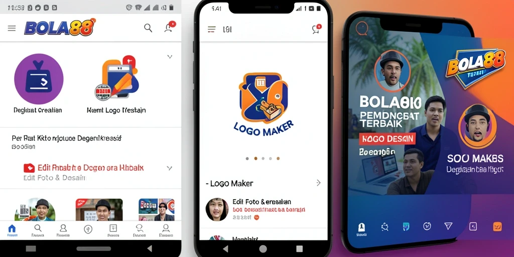 Antarmuka mudah digunakan untuk mendesain logo yang menarik.