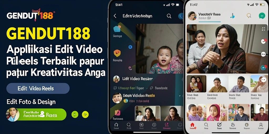 Tampilan antarmuka aplikasi GENDUT188 dengan fitur Edit Video Reels yang mudah digunakan.