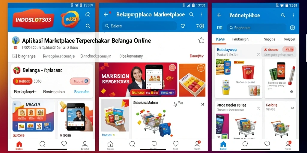 Tampilan antarmuka pengguna aplikasi INDOSLOT303 untuk belanja online.