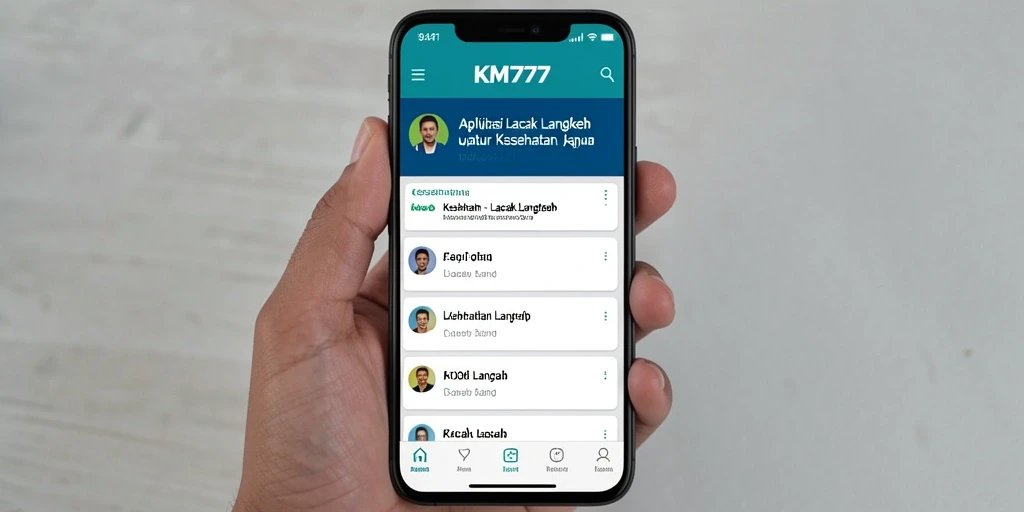 Antarmuka KM777 menampilkan fungsi Lacak Langkah dengan jelas.