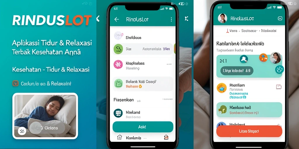 Antarmuka RINDUSLOT dengan fitur Tidur & Relaksasi yang menenangkan.