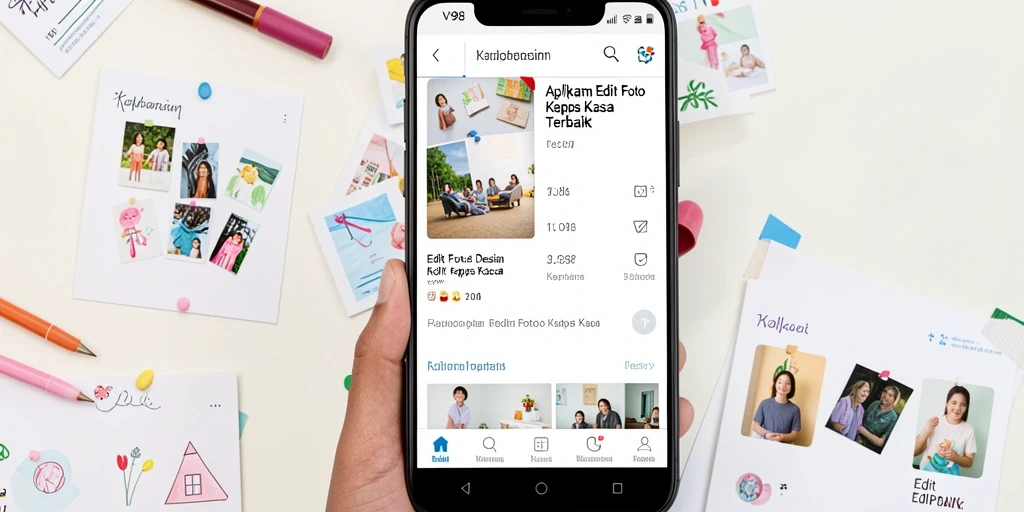 Tampilan antarmuka intuitif aplikasi Edit Foto Kertas Kaca.