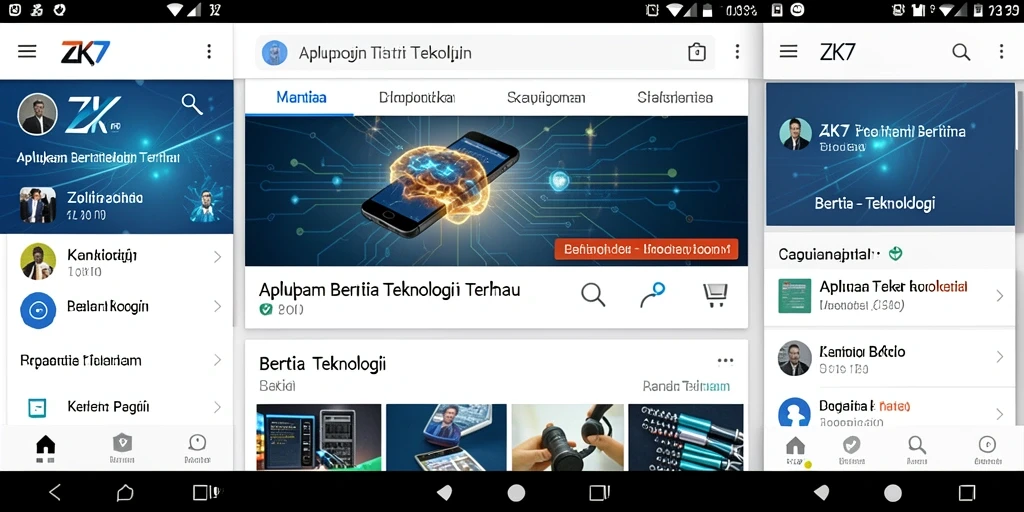 Antarmuka ZK7 yang modern dan fungsional untuk berita teknologi.