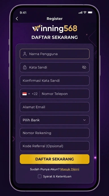 Cara Registrasi Akun Baru Winning568 untuk Pengguna Android